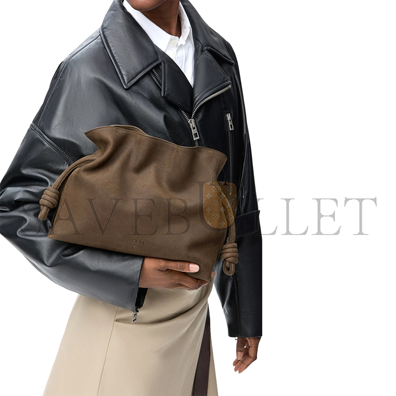 L0ew* medium flamenco clutch in grained nubuck a411fc1xdt (30*24.5*10.5cm)